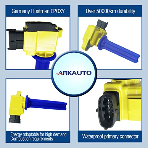 ARKAUTO 4PCS ARKAUTO HIGH PERFORMANCE IGNITION COIL 12787707 H6T60271 5C1423 H6T60371 1208018 C1430 ARK-IG526-Y UF526 FOR CADILLAC BLS SAAB 9-3 9-3X 2.0T B204L - Image 2