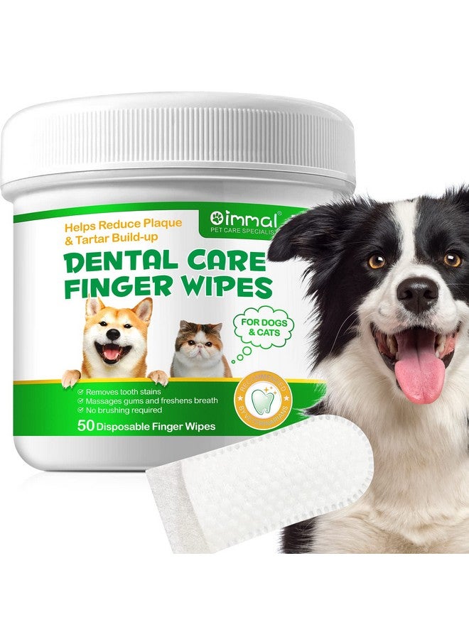 RTBYUE Teeth Cleaning Wipes For Dogs & Cats, Reduces Plaque & Freshens Breath Finger Wipes, Disposable Gentle Cleaning & Gum Care Pet Wipes (50PcsFinger Cots) - Image 1