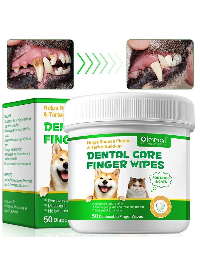 RTBYUE Teeth Cleaning Wipes For Dogs & Cats, Reduces Plaque & Freshens Breath Finger Wipes, Disposable Gentle Cleaning & Gum Care Pet Wipes (50PcsFinger Cots) - Image 2