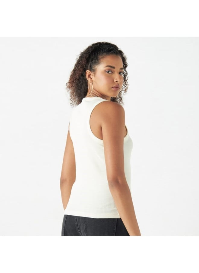 SP Characters - Anime Print Sleeveless Tank Top with Crew Neck - Image 1