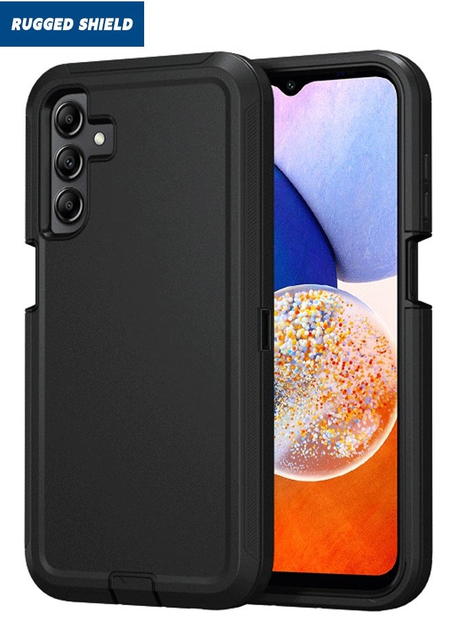 RUGGED SHIELD Samsung Galaxy A15 5G/4G Case, Samsung A15 Durable Shockproof 3-Layer Heavy Duty Case, [Full Protection][Shockproof] [Drop-Proof] [Dust-Proof], Cover for Galaxy A15 5G/4G 2024 (Black)  - Image 1