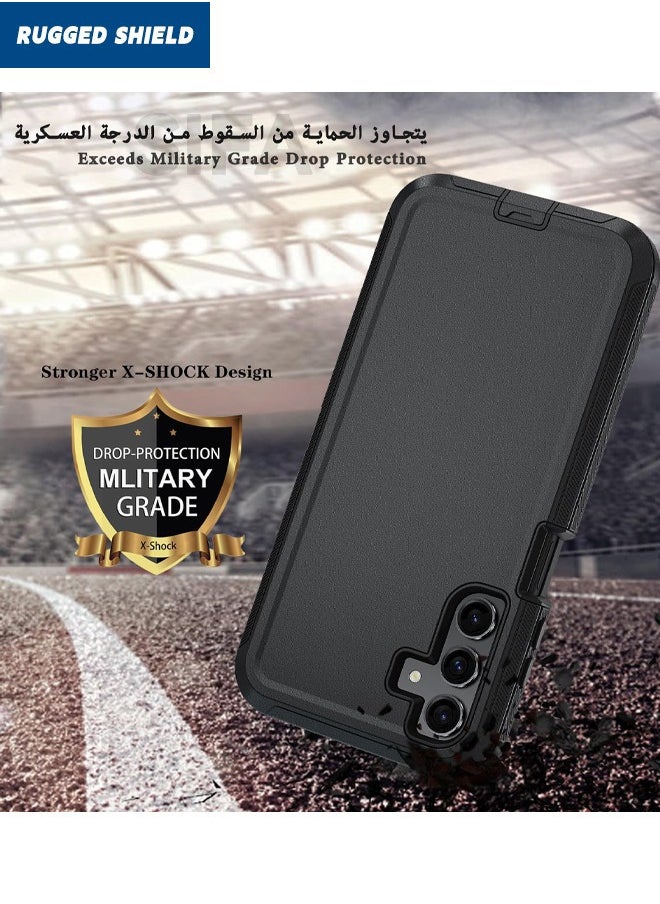 RUGGED SHIELD Samsung Galaxy A15 5G/4G Case, Samsung A15 Durable Shockproof 3-Layer Heavy Duty Case, [Full Protection][Shockproof] [Drop-Proof] [Dust-Proof], Cover for Galaxy A15 5G/4G 2024 (Black)  - Image 5