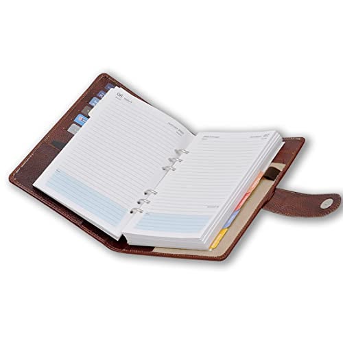 COI BROWN LEATHER ORGANISER DAILY DATED | Stylish Leather Budget and Goal Planner, Travel Journal stationery 2026 for Office going Men and Women with Pen. - Image 4