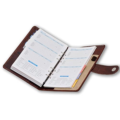 COI BROWN LEATHER ORGANISER DAILY DATED | Stylish Leather Budget and Goal Planner, Travel Journal stationery 2026 for Office going Men and Women with Pen. - Image 5