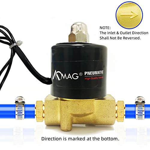 AOMAG 3/8" Electric Solenoid Valve 24V DC Air Water Fuel Normally Closed VITON - Image 5