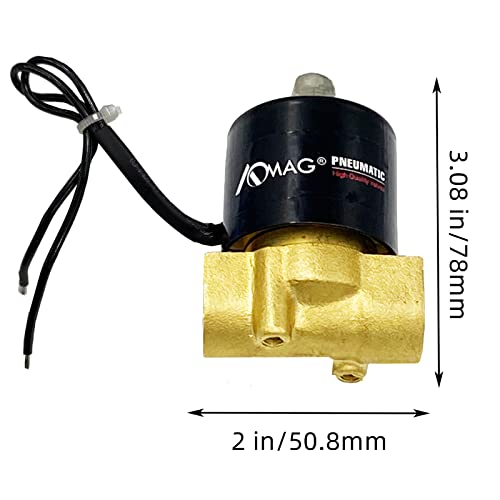 AOMAG 3/8" Electric Solenoid Valve 24V DC Air Water Fuel Normally Closed VITON - Image 2