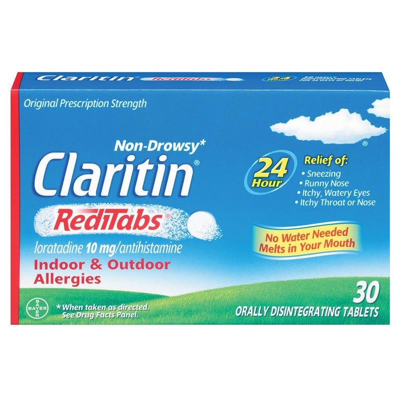 Claritin كلاريتين ريدي تابز 24 ساعة دواء للحساسية، غير مسبب للنعاس، قوة وصفة طبية لتخفيف الحساسية، أقراص لوراتادين، 30 حبة - Image 1
