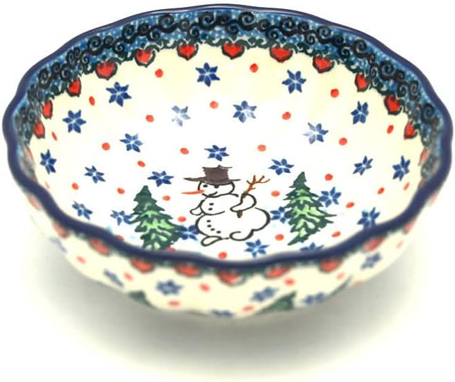 Polish Pottery Gallery Polish Pottery Bowl  Shallow Scalloped  Small  Unikat Signature U4661 - Image 1