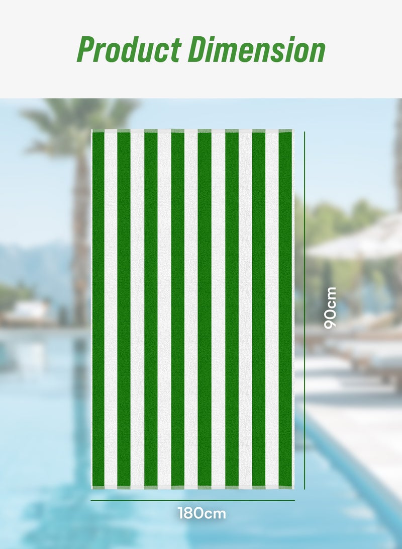 Elegant Linen Store Striped Oversized Beach Towel– 90x180 cm, 100% Cotton, Quick-Dry & Extra Large  - Image 3