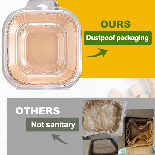 mutvle Air Fryer Liners for Ninja Crispi, Disposable 125 + 125 Pcs Ninja Crispi Accessories for Ninja Crispi 4-in-1 Portable Glass Air Fryer Cooking System, Non-Stick Ninja Crispi Liners Disposable - Image 3