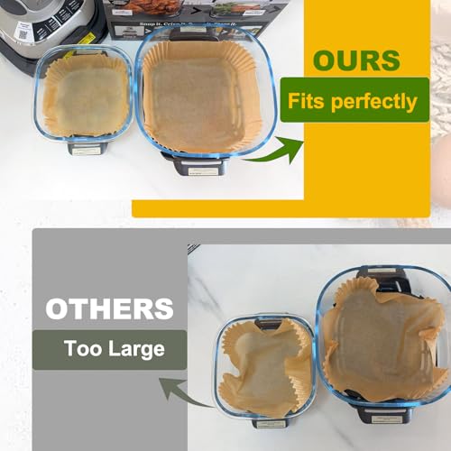mutvle Air Fryer Liners for Ninja Crispi, Disposable 125 + 125 Pcs Ninja Crispi Accessories for Ninja Crispi 4-in-1 Portable Glass Air Fryer Cooking System, Non-Stick Ninja Crispi Liners Disposable - Image 2