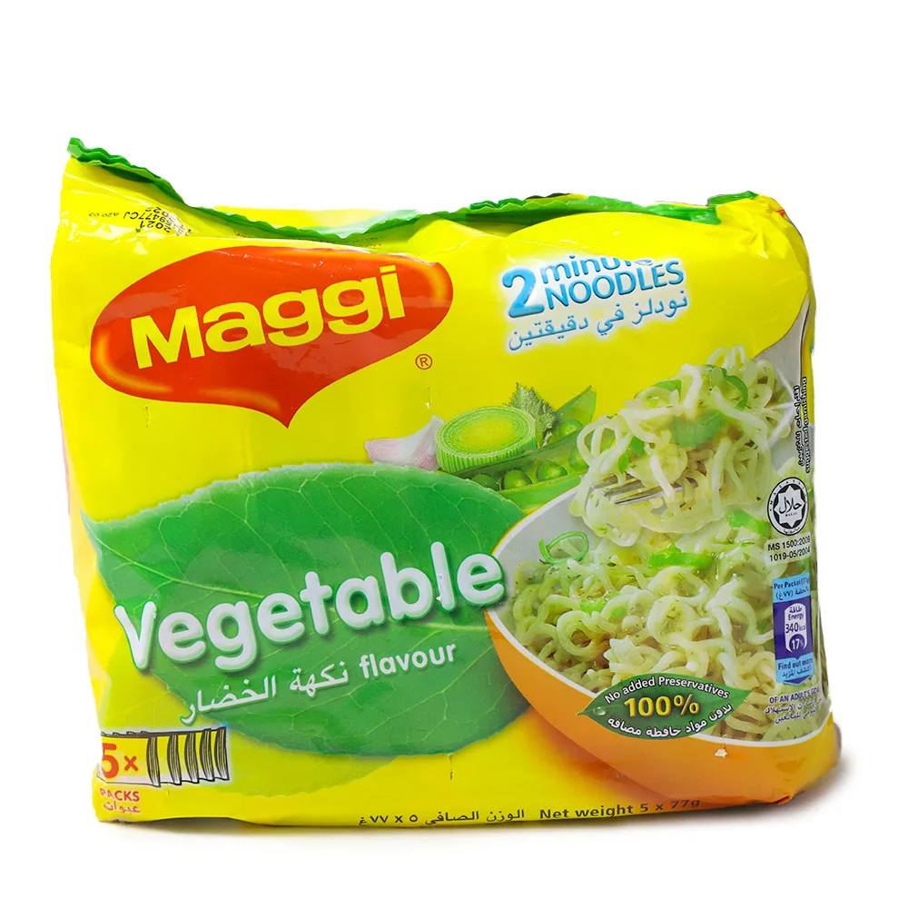 Maggi 2 minute vegetable noodles 5 x 77g Cook Delicious Veggie-Flavoured Noodles Instant Meal For All