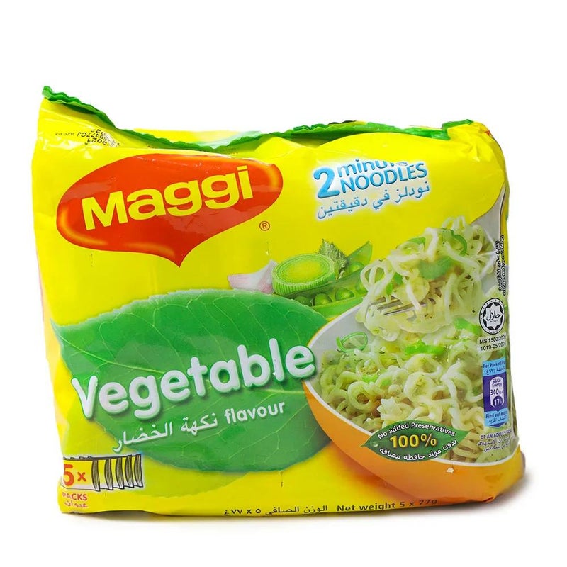 Maggi 2 minute vegetable noodles 5 x 77g Cook Delicious Veggie-Flavoured Noodles Instant Meal For All