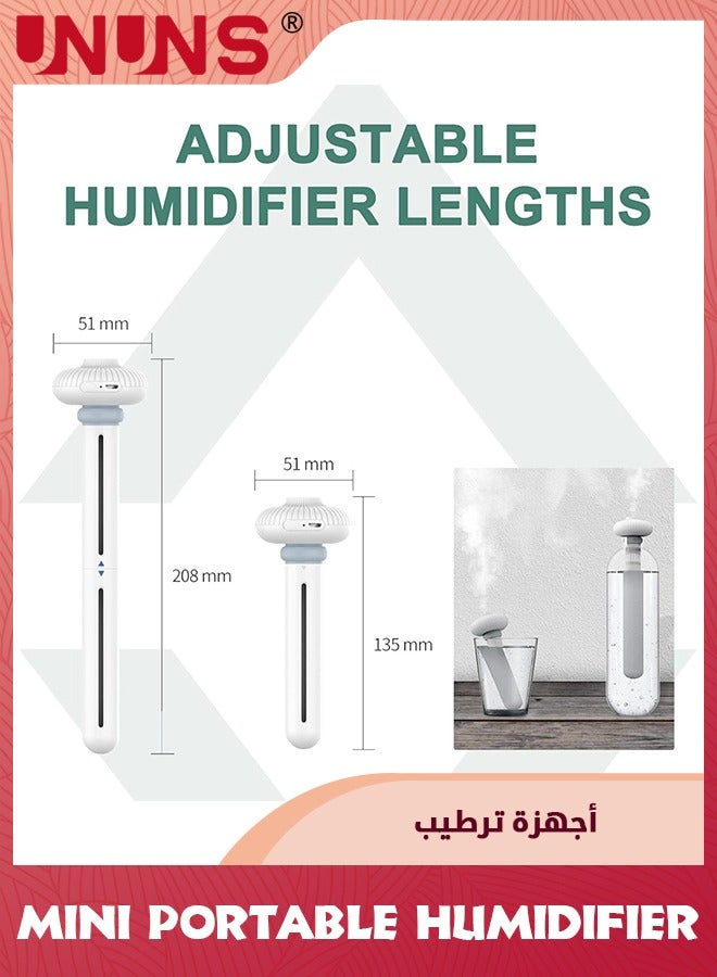 UNUNS Mini Portable Humidifier,Small USB Personal Humidifiers With Ultra Quiet,Container Diversity,Auto Shut Off,Tiny Travel Easy Use Humidifier For Plants,Car,Office,Hotel,White - Image 4