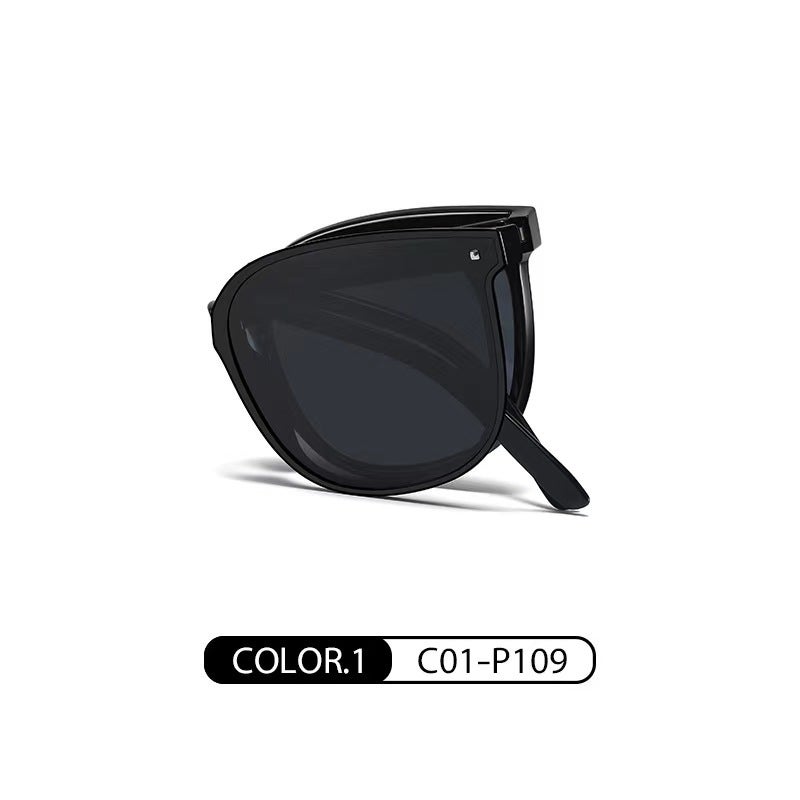 Generic New Folding Polarized Sunglasses Women UV ProtectionBright black gray (TR90 polarized mirror leg nose pad silicone air cushion) Bright black gray (TR90 polarized mirror leg nose pad silicone air cushion) 