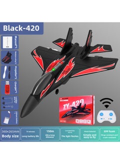 Zhiyang Toy Remote Control Airplane Fighter Glider Aviation Model Charger Motor Remote Controller Full Set Accessories-Color:ZY-420 Black-English