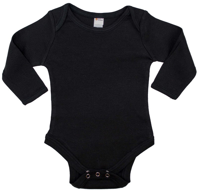 Earth Elements Baby Long Sleeve Bodysuit 0-3 Months Black - Image 5