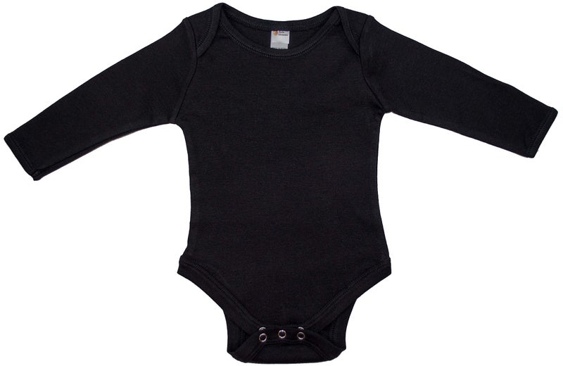 Earth Elements Baby Long Sleeve Bodysuit 0-3 Months Black - Image 2