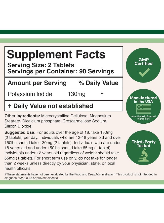 Double Wood Supplements Potassium Iodide Radiation Tablets 130mg - Image 2
