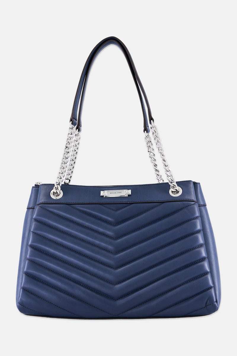 Michael Kors Women Brand Logo Shoulder Bag, Navy - Image 2