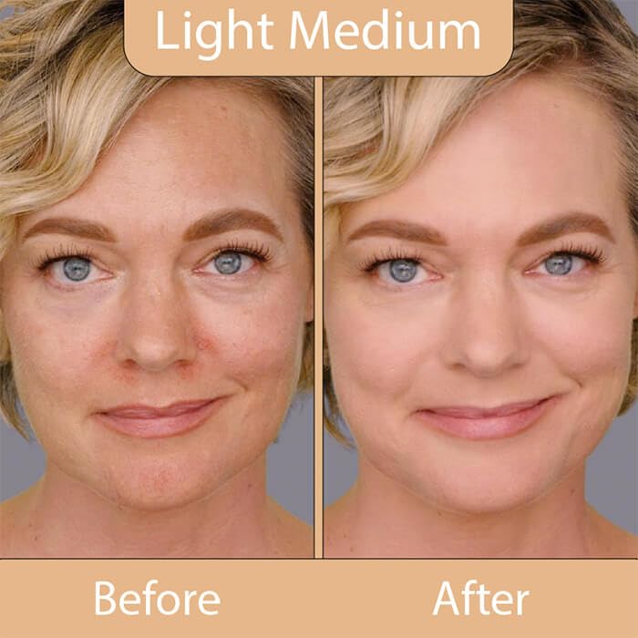 LUMINESS Silk Airbrush Spray Foundation & Buffing Brush Kit â€“ Full Coverage Foundation & Dual-Sided Buffing Brush - Buildable Coverage, Anti-Aging Formula Hydrates & Moisturizes - Light Medium - Image 3