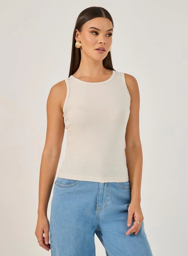 Styli Cotton Lycra Sleeveless Tank Top Pack of 2