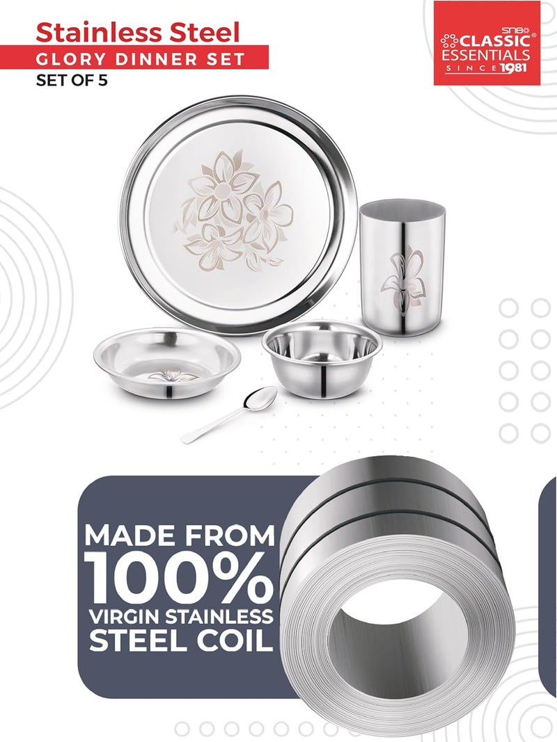 Classic Essentials Stainless Steel Dinner SetHeavy GaugeKitchen SetPermanent LaserGlory - Image 5