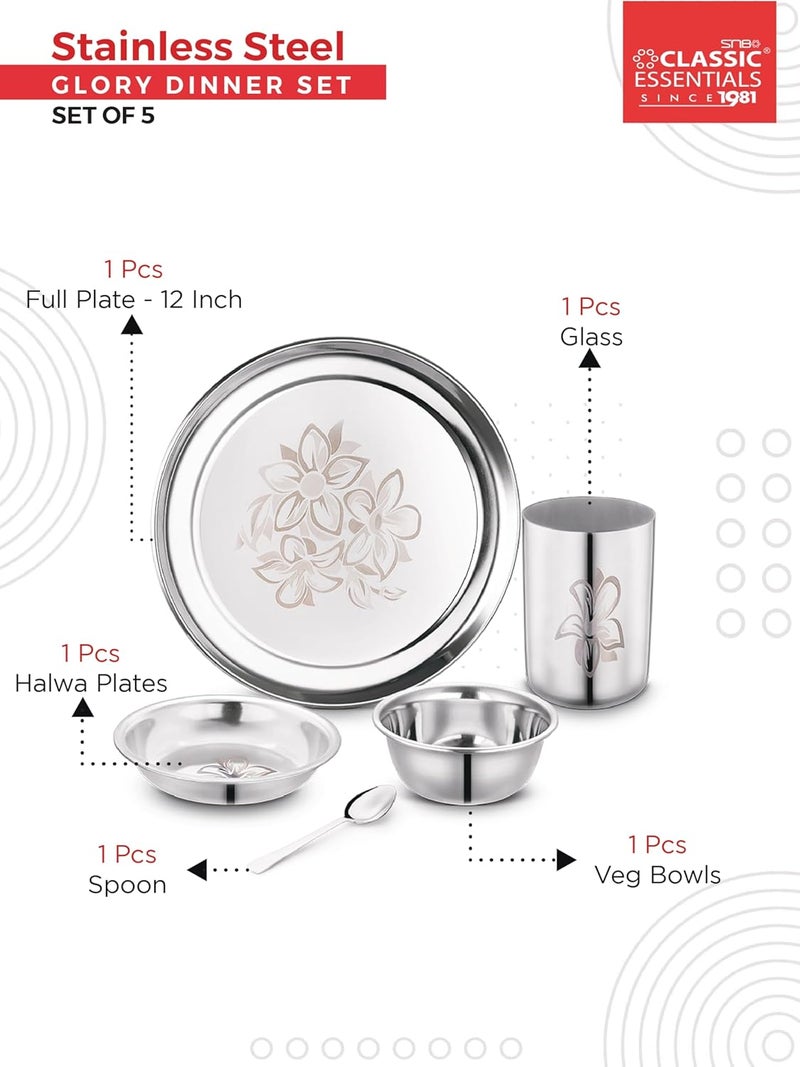 Classic Essentials Stainless Steel Dinner SetHeavy GaugeKitchen SetPermanent LaserGlory - Image 4