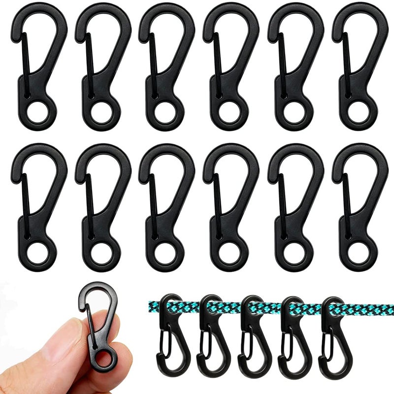 EFFIET 12pcs Mini SF Alloy Carabiner Clip Key Clips for Keychains, EFFIET Small Spring Snap Hook Carabiners for EDC Key, Dog Tags, 7 Strand Paracord and Hanging Camera Strap Lugs Camping Tent - Image 1