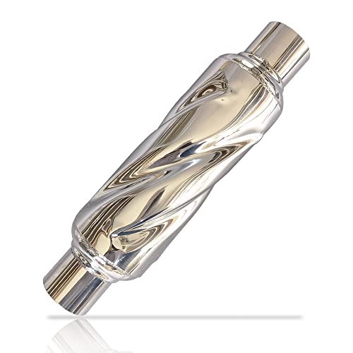 Peastorm Glasspack 25 Inch Muffler Exhaust Pipe Universal Performance Resonator Dual Loud Exhaust Tip 25 Inch Inlet for Trucks Car
