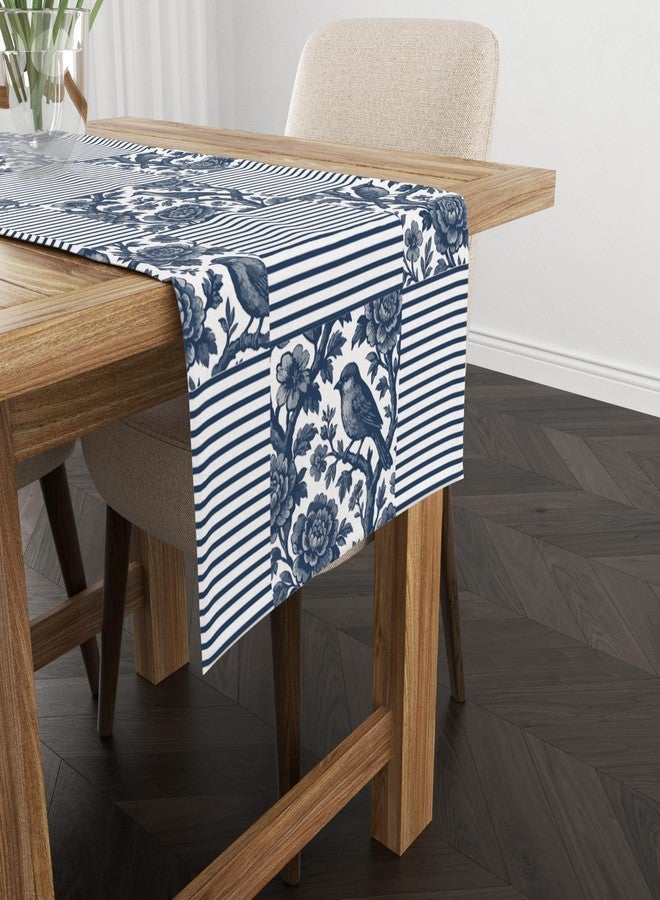 Astitva Cotton Table Runner 13x72 Inches | Blue Strips Table Runner for Dining Table, Wedding, Party & Home Decor | Elegant Centrepiece for 6-Seater Tables - Image 3