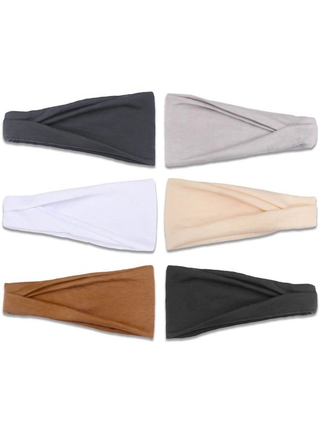 IVARYSS Headbands for Women, Non-Slip, Premium Stretchy Head Bands Hair Accessories,Wear for Yoga, Fashion, Working Out, Travel or Running, 6 Pack, Neutral  - Image 5