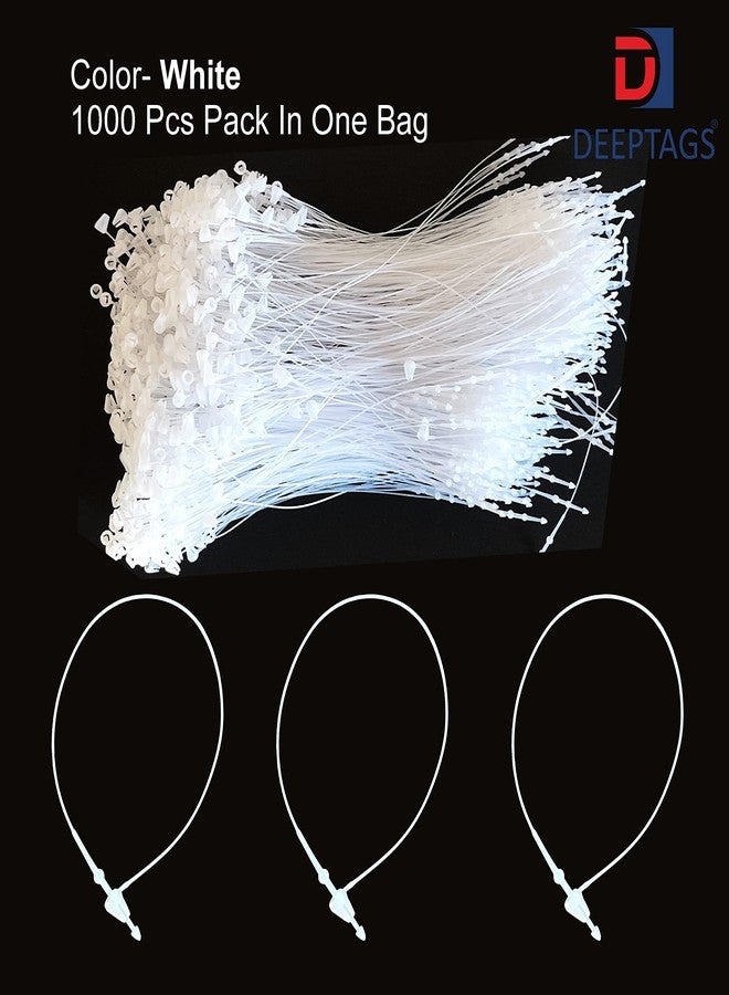 DEEPTAGS Synthetics 7" Plastic String Loop Fastener Hang Tag Snap Lock Fasteners Pin Security Loop for Retail Store Clothing Price Pins, White - 5000 Pieces - Image 3