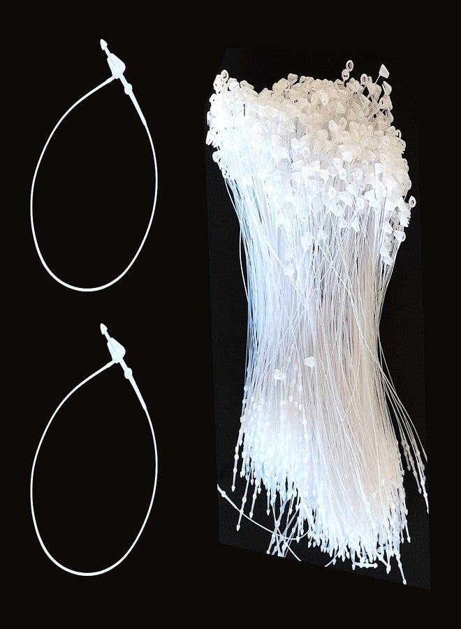 DEEPTAGS Synthetics 7" Plastic String Loop Fastener Hang Tag Snap Lock Fasteners Pin Security Loop for Retail Store Clothing Price Pins, White - 5000 Pieces - Image 1
