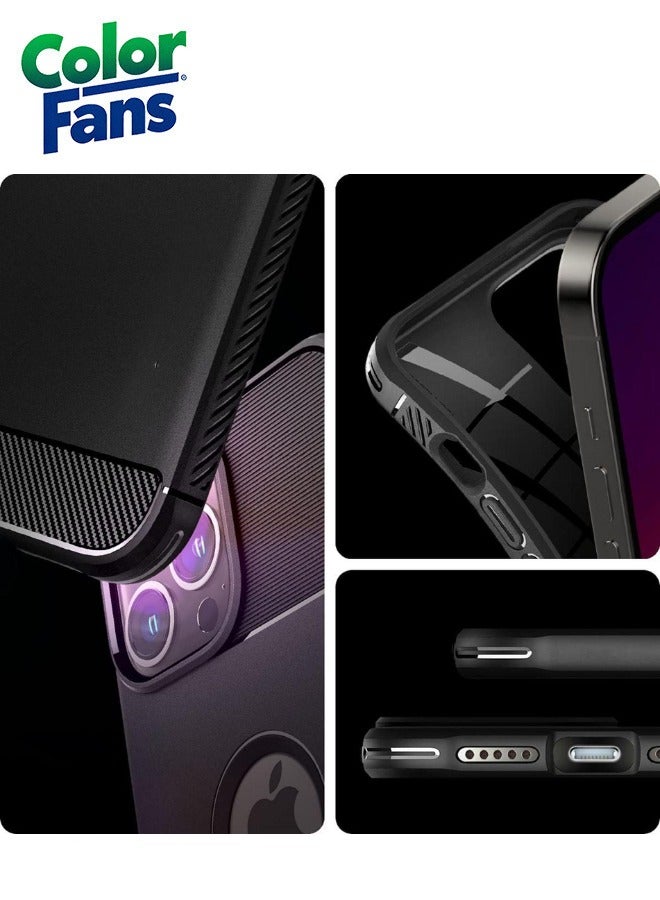 Color Fans Rugged Armor iPhone 13 Pro Case Matte Black - Image 4