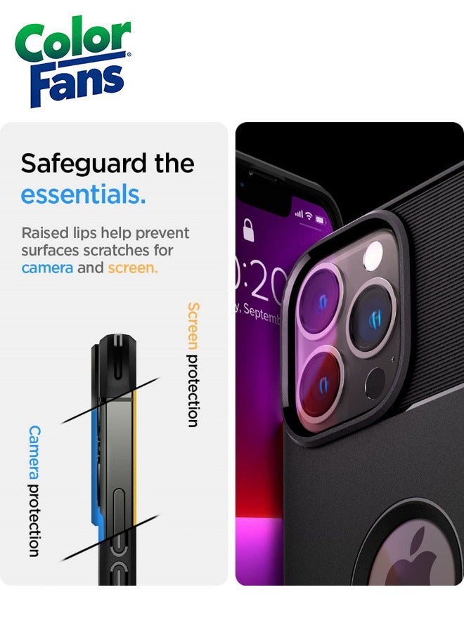 Color Fans Rugged Armor iPhone 13 Pro Case Matte Black - Image 3