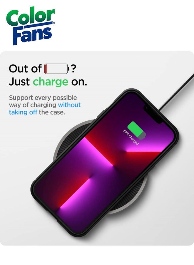 Color Fans Rugged Armor iPhone 13 Pro Case Matte Black - Image 5