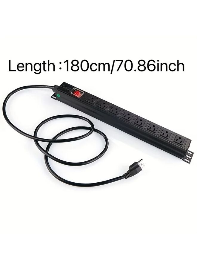 Heavy Duty 8 Outlet Metal Power Strip 15A Surge Protector 6ft Drag Line Board Extension Cord - Image 3
