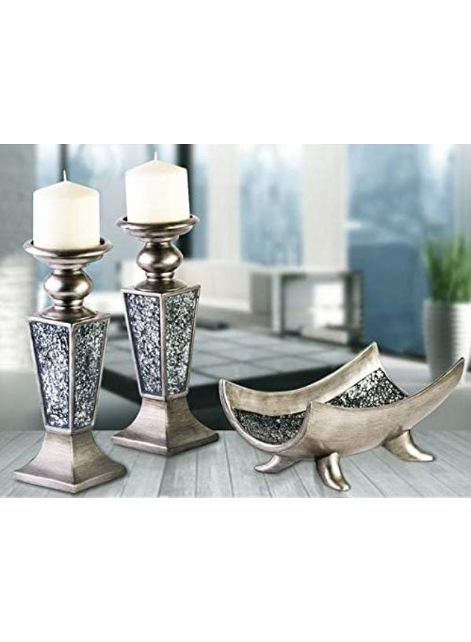 Creative Scents Schonwerk Silver Centerpiece Bowl  Coffee Table Decor  Centerpiece Table Decorations for Dining Room Living Room or Entry Table  Decorative Bowl  Best WeddingBirthday Gift - Image 4