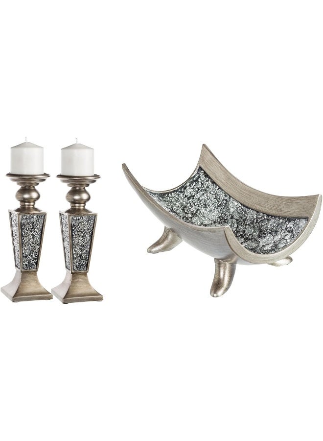 Creative Scents Schonwerk Silver Centerpiece Bowl  Coffee Table Decor  Centerpiece Table Decorations for Dining Room Living Room or Entry Table  Decorative Bowl  Best WeddingBirthday Gift - Image 5