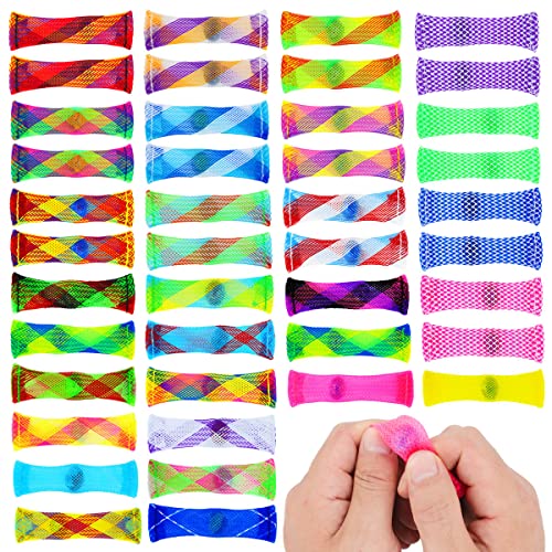 PenVinoo Fidget Toy 42 Pack Mixed Color Marble Mesh Fidget ToysStress Relieve ToyFocus Enhance Marble and Mesh Fidget Stress Relieve Toy for Adults and Student ADHD ADD Autism Halloween Decorations 42 - Image 1