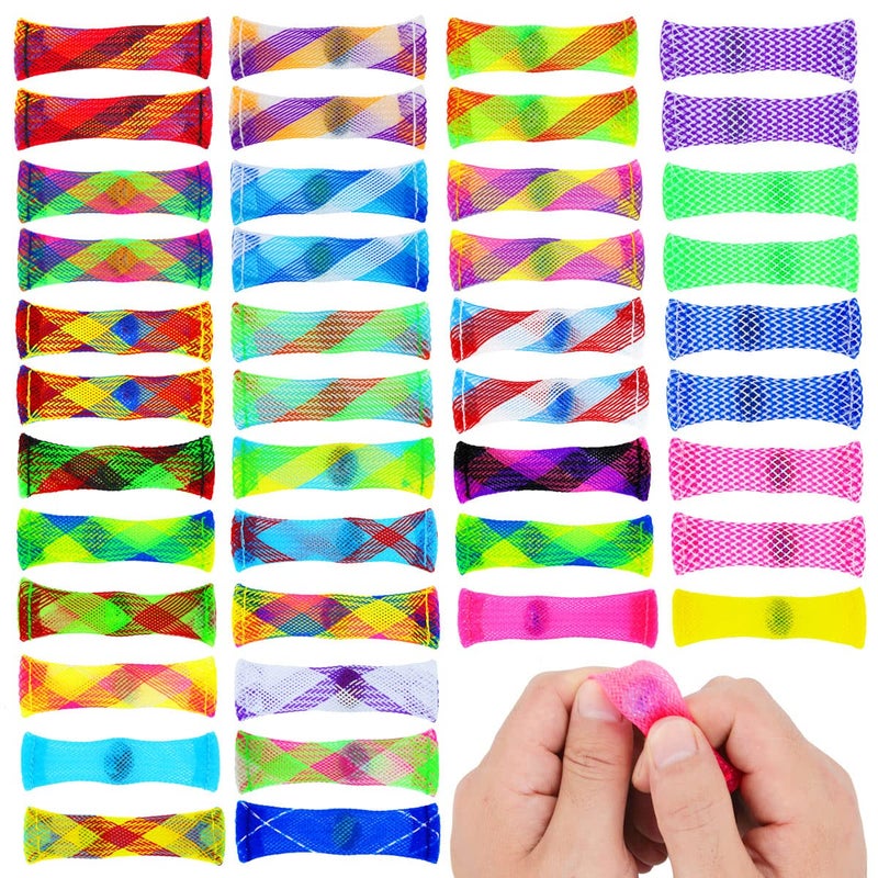 PenVinoo Fidget Toy 42 Pack Mixed Color Marble Mesh Fidget ToysStress Relieve ToyFocus Enhance Marble and Mesh Fidget Stress Relieve Toy for Adults and Student ADHD ADD Autism Halloween Decorations 42 - Image 3