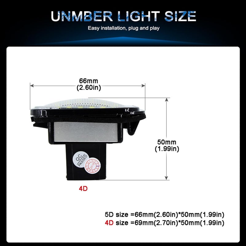 DEMULAX 2Pcs LED License Plate Light - Image 2