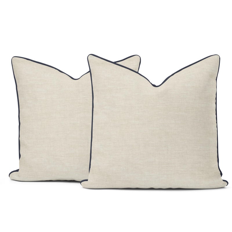 ELYN Linen Pillow Covers Set of 2 Ultra Soft Decorative Throw Pillow Covers 18x18 inches Made with 100 European Flax Linen Perfect for Any Home Living Room or Bedroom Dcor LinenNavy - Image 2