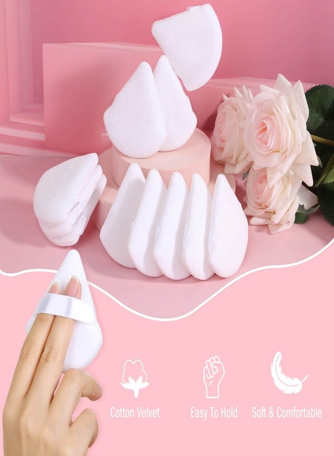 Thrilez 20pcs Triangle Powder Puff, Loose Powder Puffs Makeup Puff for Face Powder, Setting Powder Puff for Make Up, Face Puff Pads for Press Powder, Sponge Powder Applicator for Face and Eye (White) - Image 4