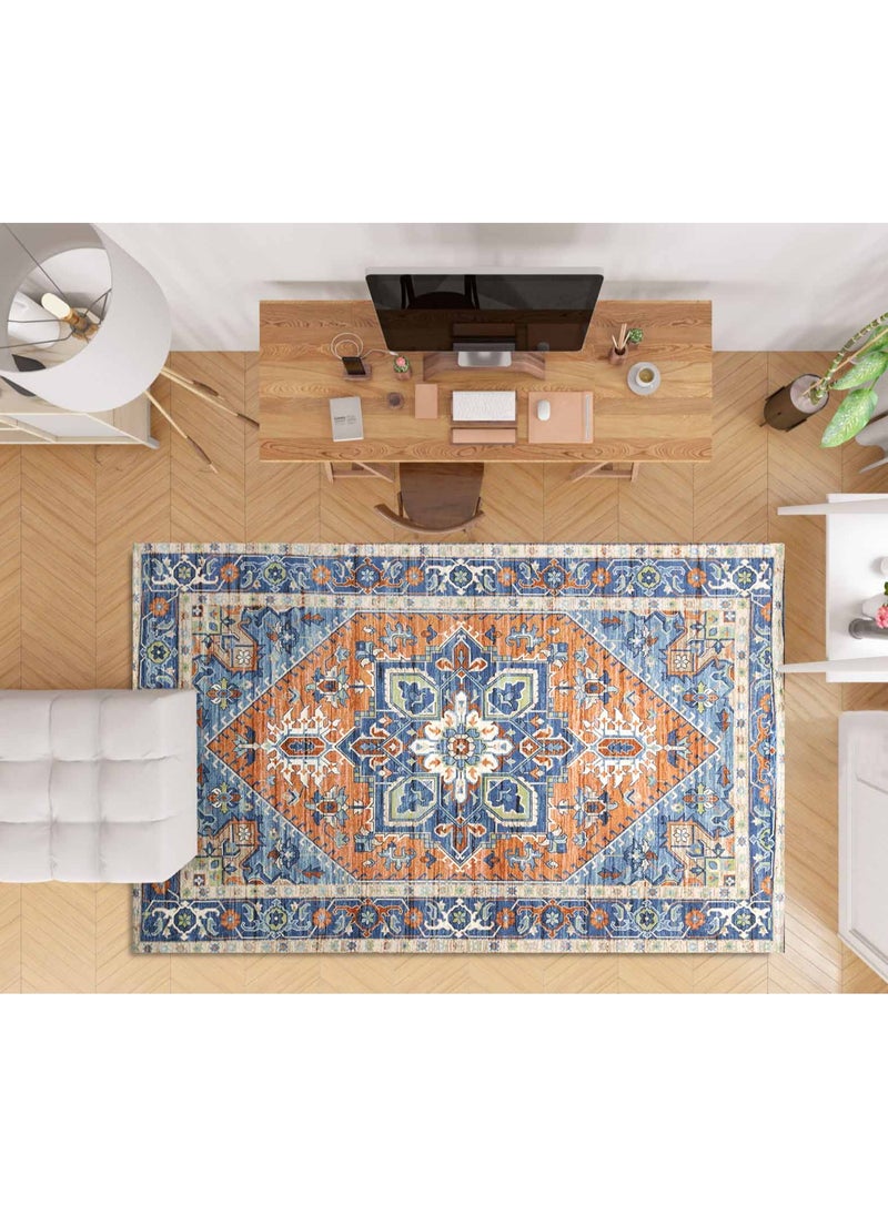 Alkaffary - Jehan Premium Rugs with Elegant Designs and High Quality 2.50X3.50 Red-blue - Image 1