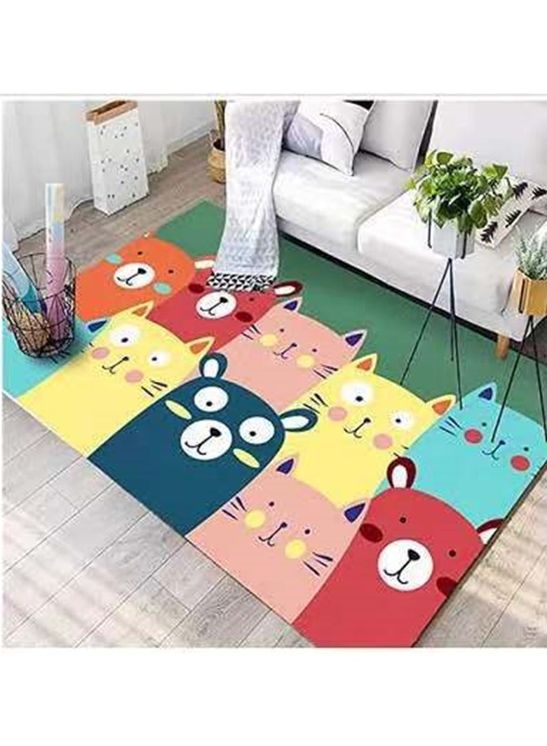 Loquat Squality Rectangular Polyester Fiber Cartoon Carpet(Only One Carpet) - Image 1