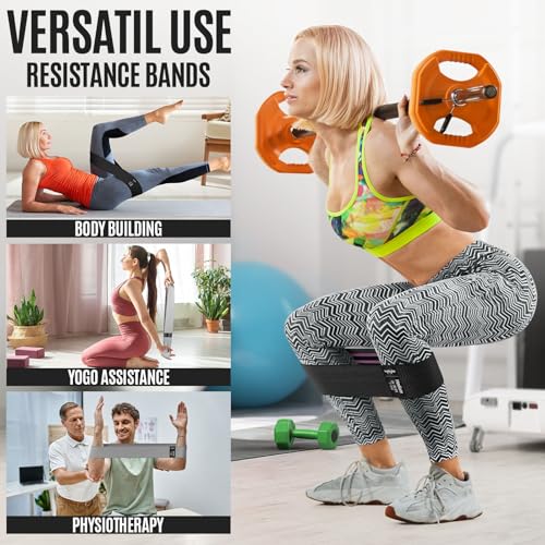 WALITO Resistance Bands for Working Out, Fabric Exercise Bands for Legs and Butt, Workout Bands for Women and Men, Booty Band for Yoga Starter Set, Pilates, Rehab, Fitness and Home Workout - Image 5