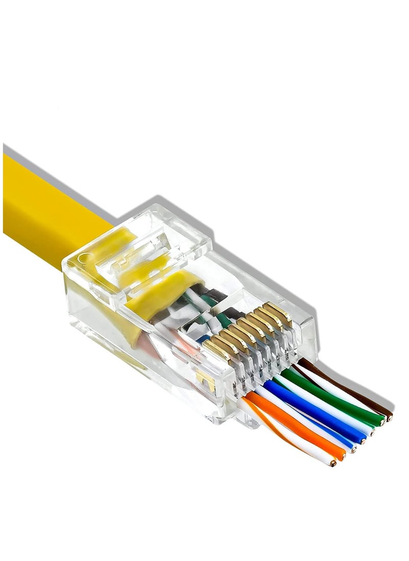 null - SPACE Passthrough Plug Ethernet Cable RJ45 LAN Connector Crystal Unshielded - PACK 50 - Image 1