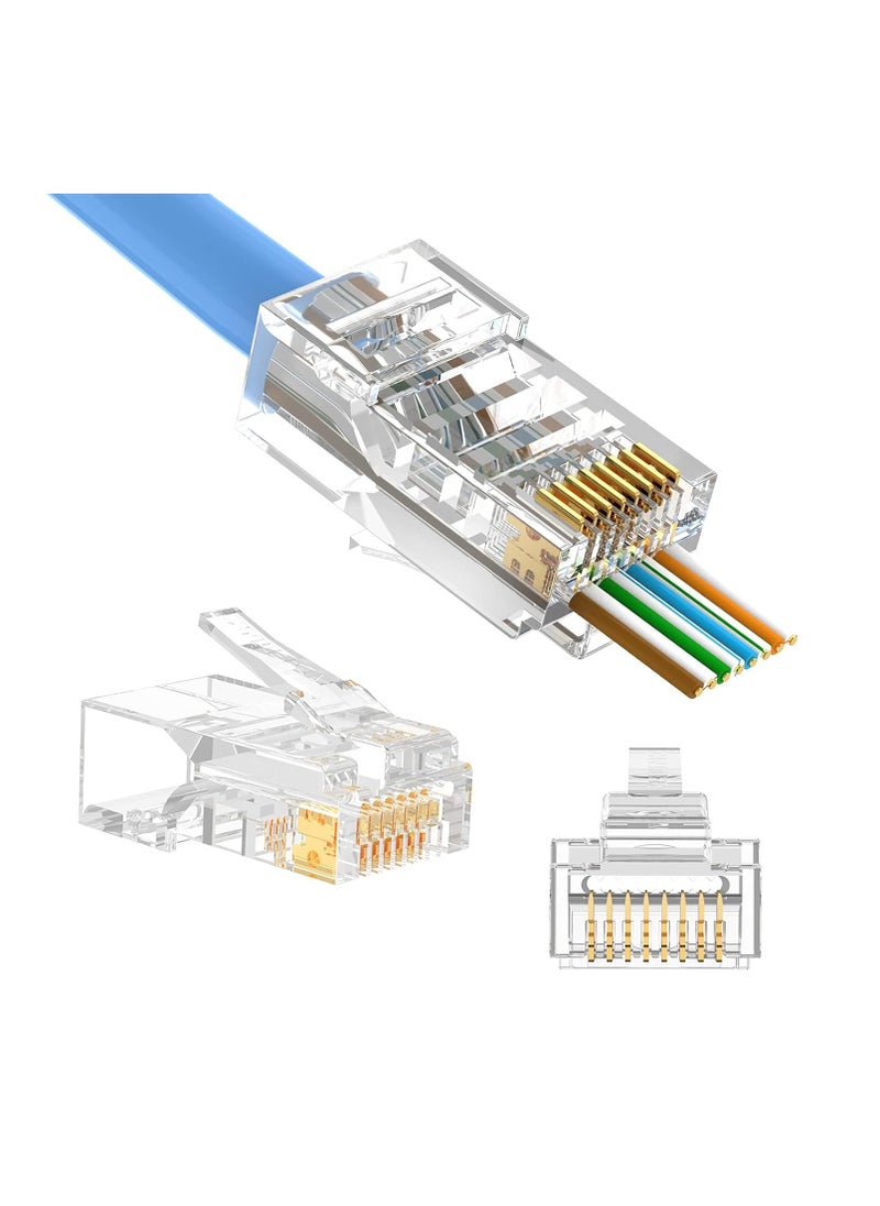 null - SPACE Passthrough Plug Ethernet Cable RJ45 LAN Connector Crystal Unshielded - PACK 50 - Image 1